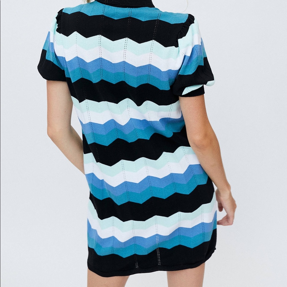 OBEY Chevron Pattern Jaquie Polo Sweater Dress - Picture 5 of 11